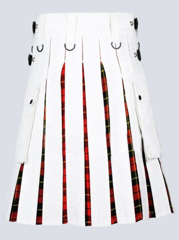 Lautreamont White and Wallace Tartan Hybrid Kilt - Image 2