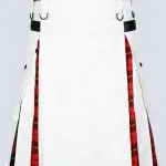 Lautreamont White and Wallace Tartan Hybrid Kilt