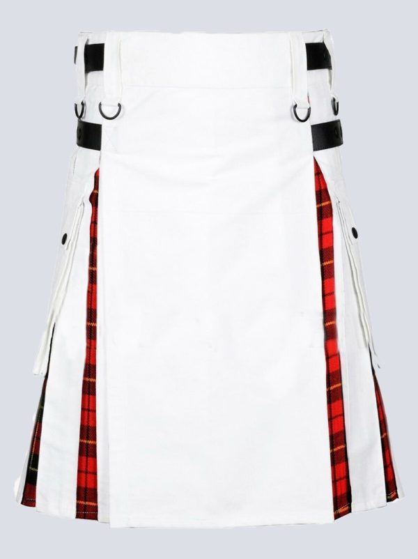 Lautreamont White and Wallace Tartan Hybrid Kilt