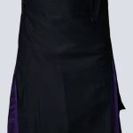 BLACK AND PURPLE HYBRID KILT WITH CARGO POCKETS