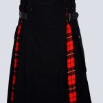 BLACK AND WALLACE TARTAN HYBRID KILT