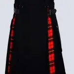 BLACK AND WALLACE TARTAN HYBRID KILT