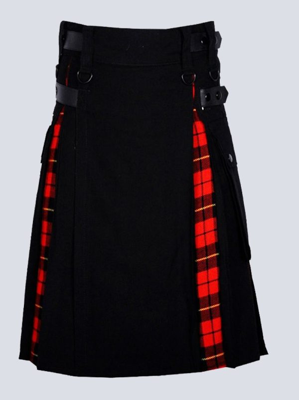 Black and Wallace Tartan Hybrid Kilt