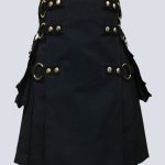 BLACK GOTHIC UTILITY KILT WITH DETACHABLE APRON