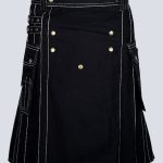 BLACK UTILITY KILT WITH OUTER THREAD