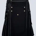 BLACK UTILITY KILT WITH OUTER THREAD