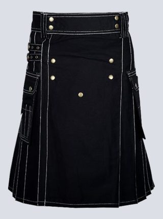 BLACK UTILITY KILT WITH OUTER THREAD