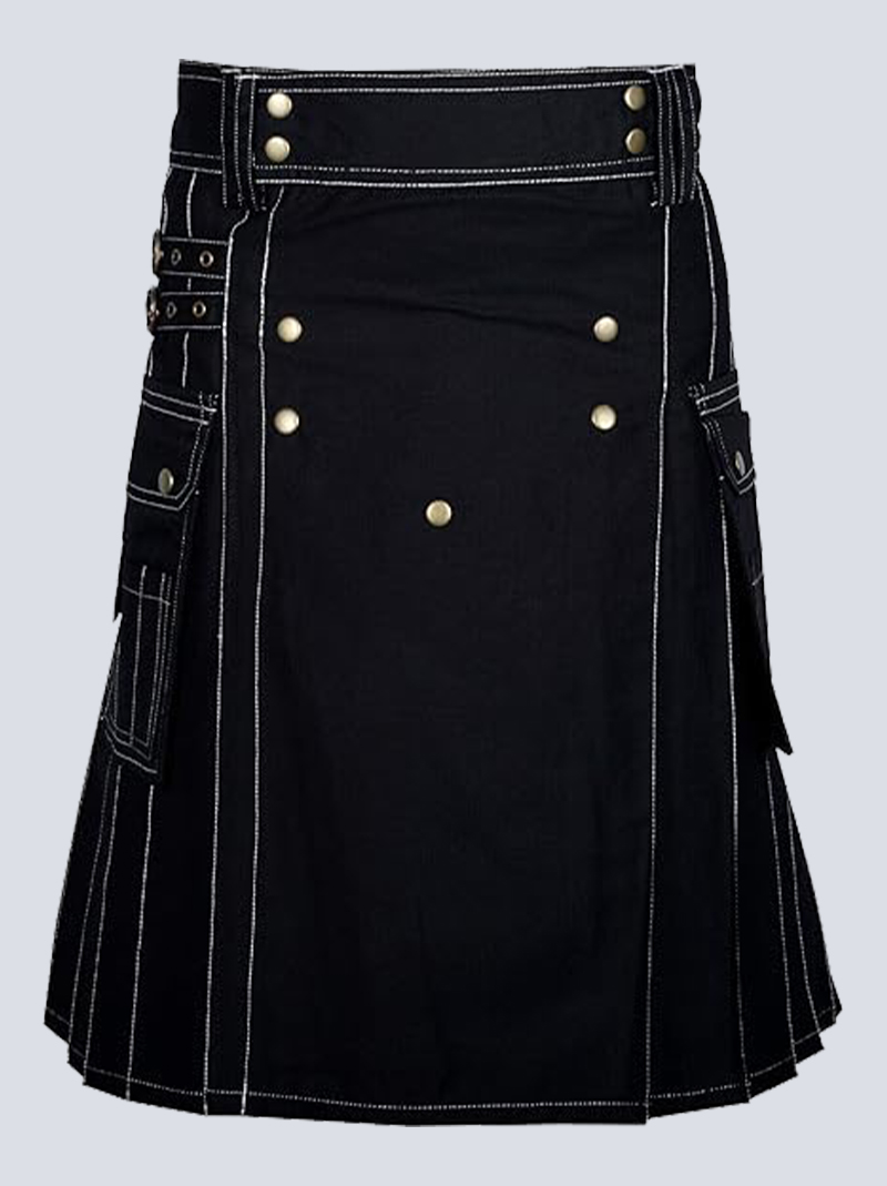 BLACK UTILITY KILT WITH OUTER THREAD