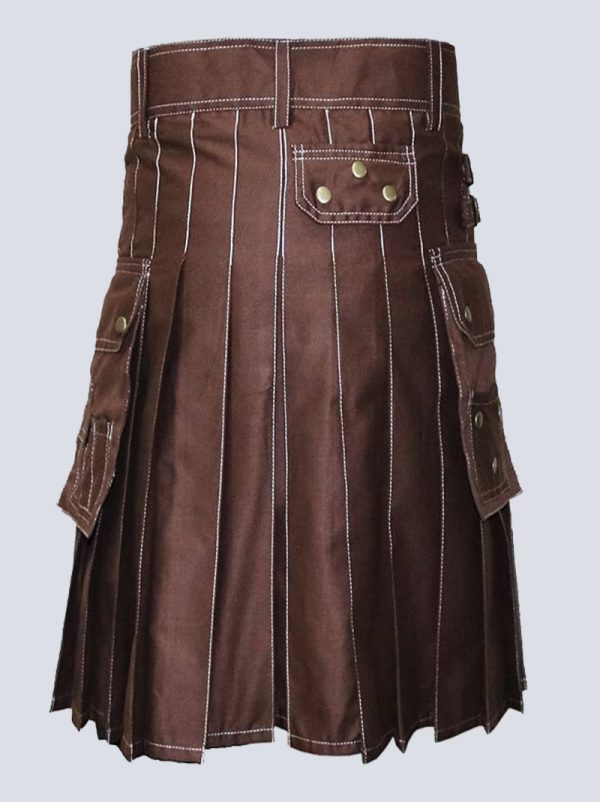 BROWN UTILITY KILT WTH WHITE OUTER THREAD - Image 4