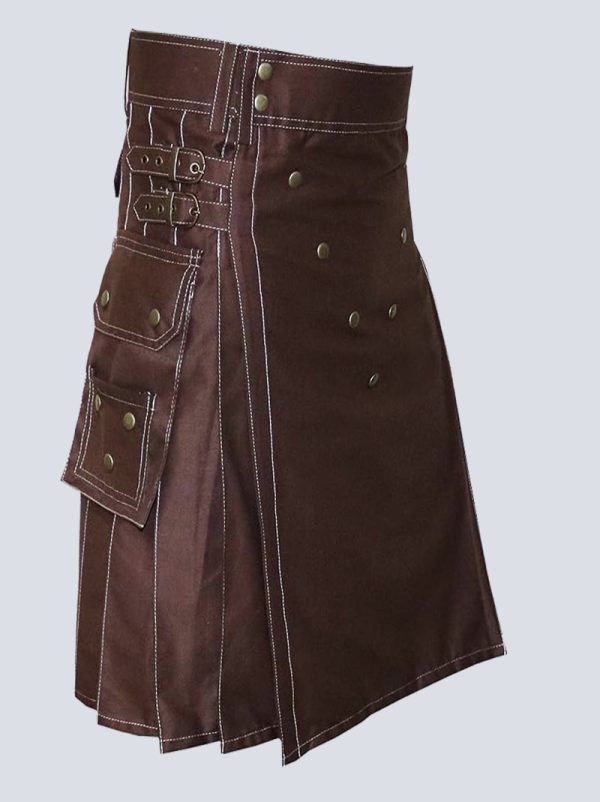 BROWN UTILITY KILT WTH WHITE OUTER THREAD - Image 2