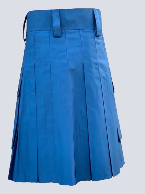 CLASSIC BLUE UTILITY KILT WTH STUDED APRON - Image 3
