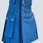 CLASSIC BLUE UTILITY KILT WTH STUDED APRON