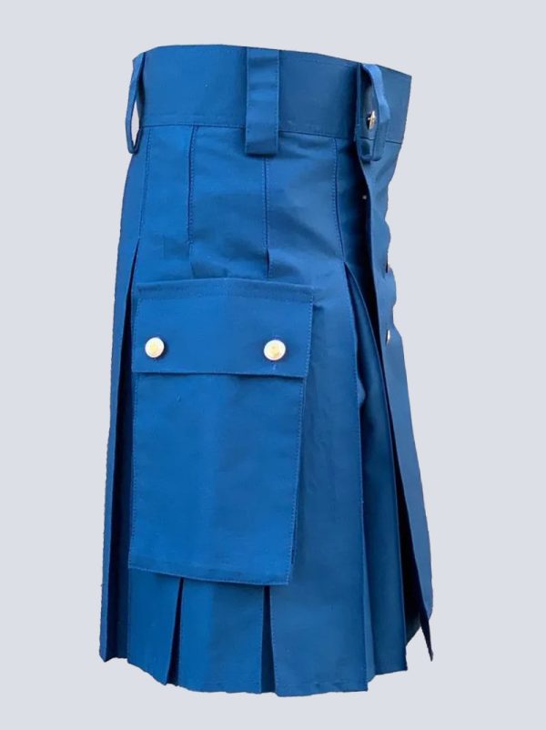 CLASSIC BLUE UTILITY KILT WTH STUDED APRON - Image 2