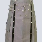 GOTHIC GREY UTILITY KILT DECORATED WITH STUDS
