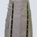 GOTHIC GREY UTILITY KILT DECORATED WITH STUDS