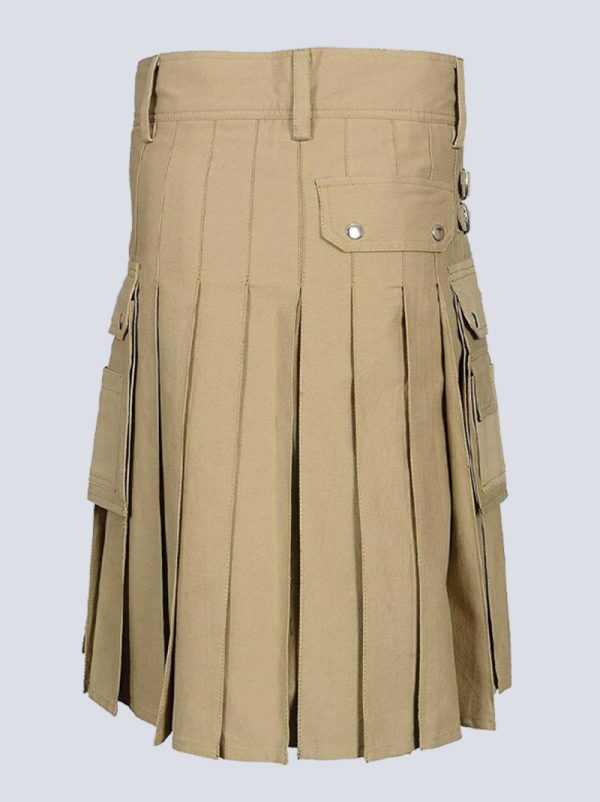 KHAKI UTILITY KILT WITH BUCKLE STRAP - Image 2