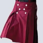 MAROON UTILITY KILT WITH STUDED APRON