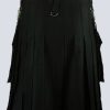 MENS BLACK UTILITY KILT WITH DETACHABLE POCKETS - Image 2