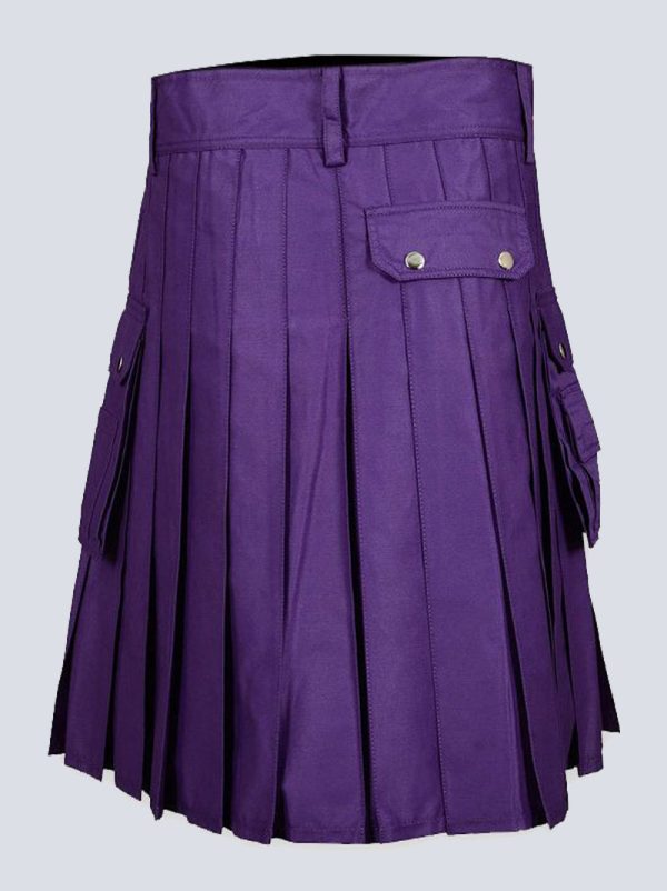 MENS CLASSIC PURPLE UTILITY KILT - Image 2