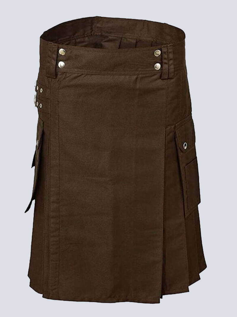 MENS CUSTOM BROWN UTILITY KILT - Image 2