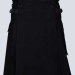 MENS LAUTREAMONT BLACK UTILITY KILT