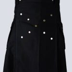 MENS MODERN BLACK UTILITY KILT