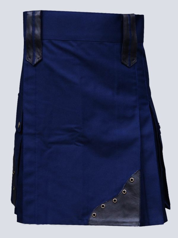 MENS MODERN NAVY BLUE UTILITY KILT
