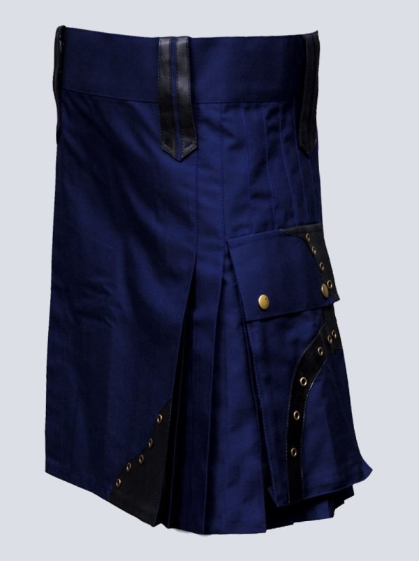 MENS MODERN NAVY BLUE UTILITY KILT - Image 2