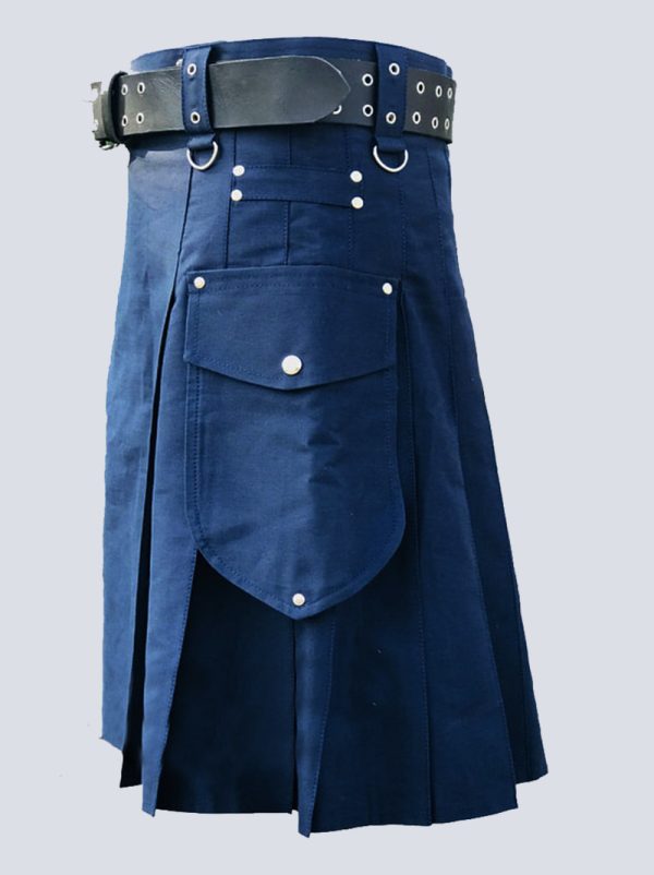MENS NAVY BLUE UTILITY KILT - Image 3