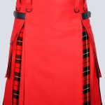 MENS RED AND WALLACE TARTAN HYBRID KILT