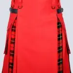 MENS RED AND WALLACE TARTAN HYBRID KILT