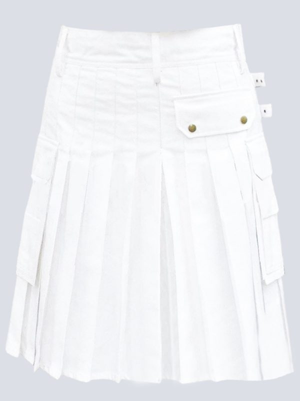 MENS WHITE UTILITY KILT - Image 2