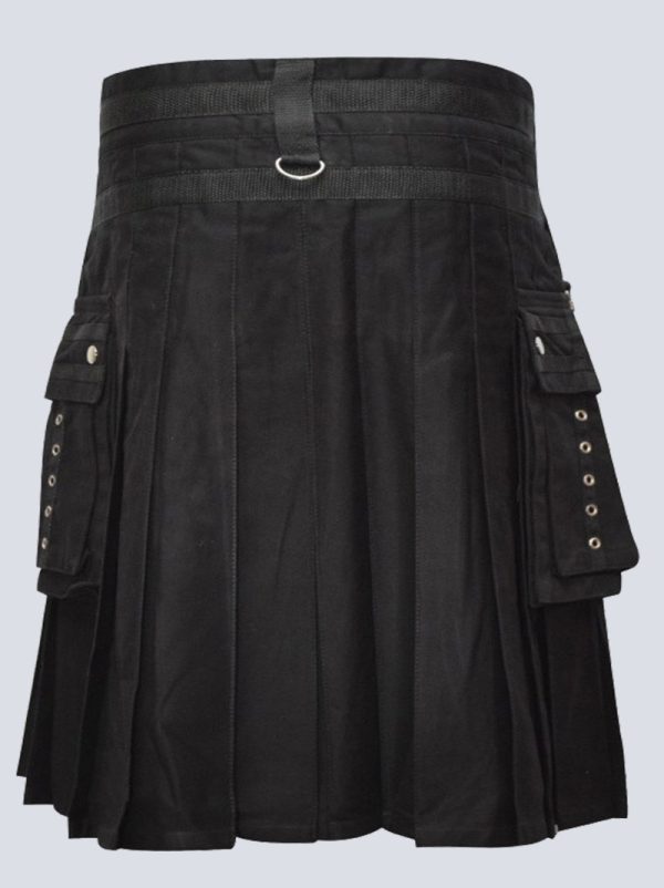 SCOTTISH BLACK AND PURPLE FASHION UTILITY KILT - Image 4