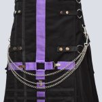 Scottish Black & Purple Fashion Utility Kilt