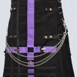 Scottish Black & Purple Fashion Utility Kilt