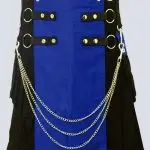 SCOTTISH MENS BLACK AND BLUE GOTHIC UTILITY KILT