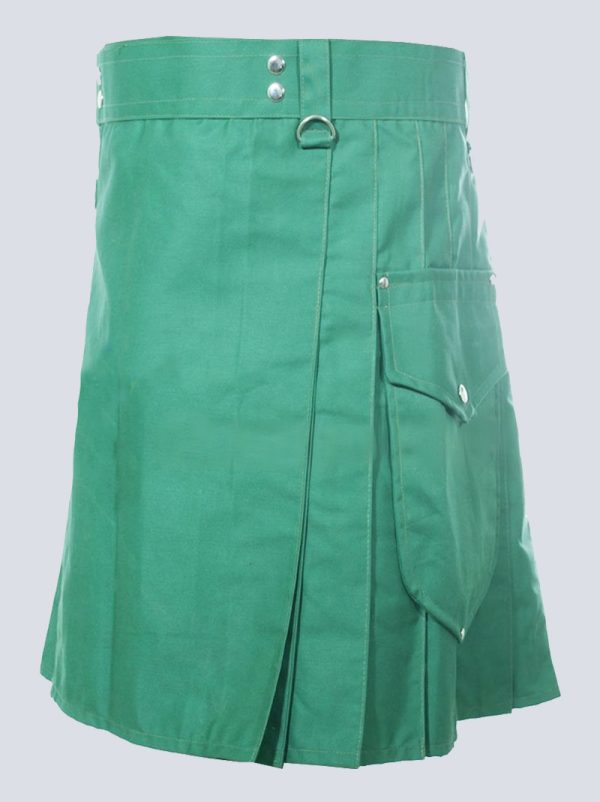 SEA GREEN UTILITY KILT WITH CARGO POCKETS - Image 2