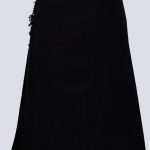 SOLID BLACK TARTAN KILT