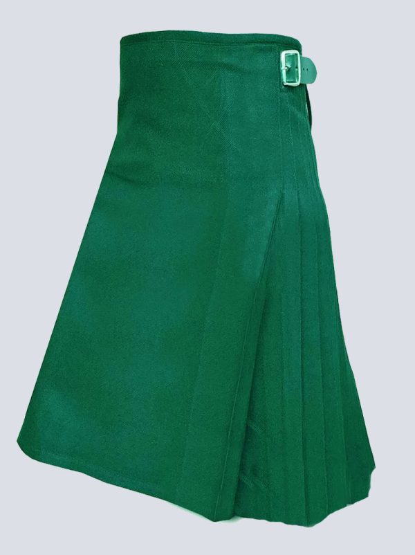 SOLID GREEN TARTAN KILT - Image 3