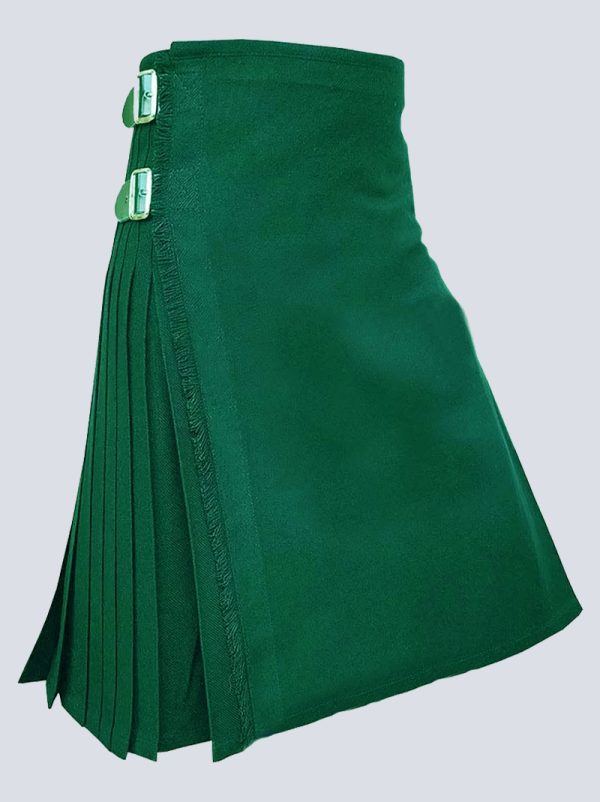 SOLID GREEN TARTAN KILT - Image 2