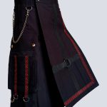 STANDARD BLACK UTILITY KILT DECORATED WITH NYLON STRAPS