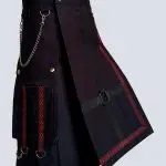 STANDARD BLACK UTILITY KILT DECORATED WITH NYLON STRAPS