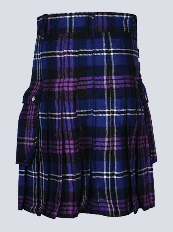 HERITAGE OF SCOTLAND TARTAN UTILITY KILT WITH LEATHER STRAPS - Image 3