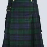 MENS BLACK WATCH TARTAN UTILITY KILT