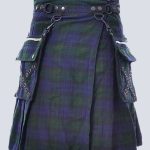 MENS CATO BLACK WATCH TARTAN UTILITY KILT