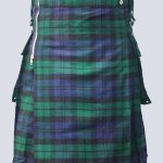 MENS GOTHIC BLACK WATCH TARTAN UTILITY KILT
