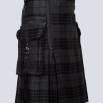 MENS GOTHIC PUNK NIGHT WATCH TARTAN UTILITY KILT