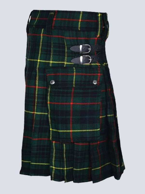 MENS HUNTING STEWARD TARTAN UTILITY KILT WITH LEATHER STRAP - Image 2