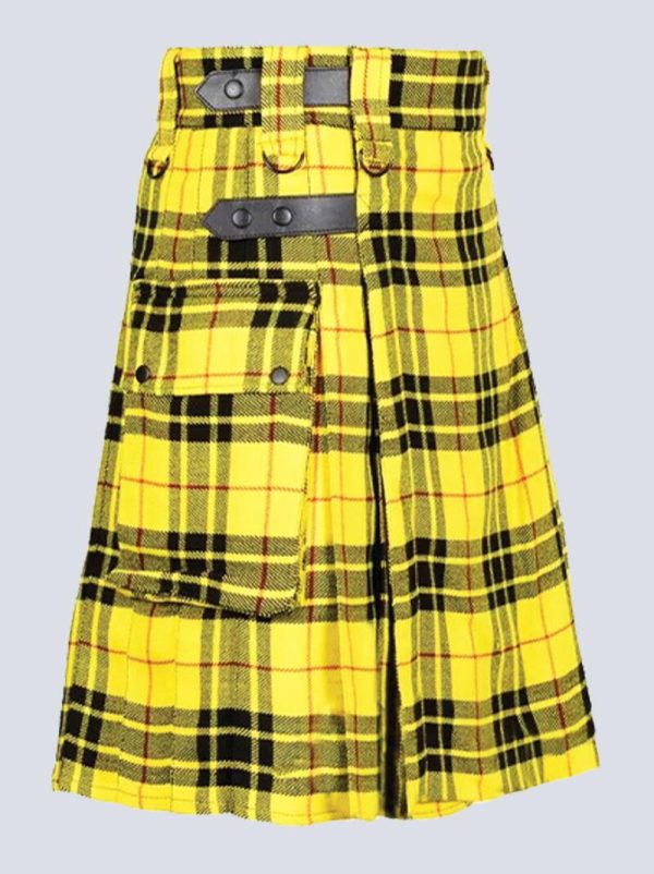 MENS MACLEOD OF LEWIS TARTAN UTILITY KILT WITH BUTTON STRAP - Image 2