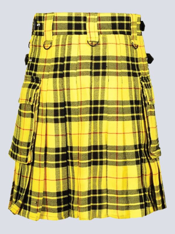 MENS MACLEOD OF LEWIS TARTAN UTILITY KILT WITH LEATHER STRAP - Image 3